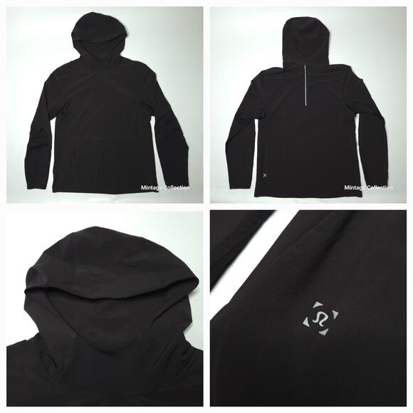 Lululemon Men's Black Chill Motion Pullover Hoodie Windbreaker Jacket Size M - Picture 1 of 10